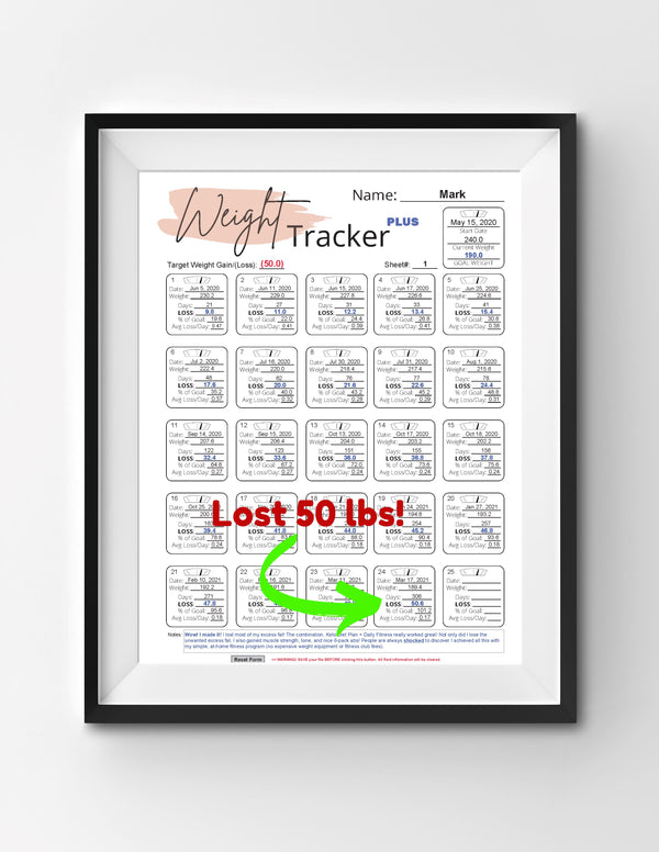 Weight Loss Tracker BASIC PDF Form  Weight Tracker PDF Form (Instant - Get  Fit Toolbox