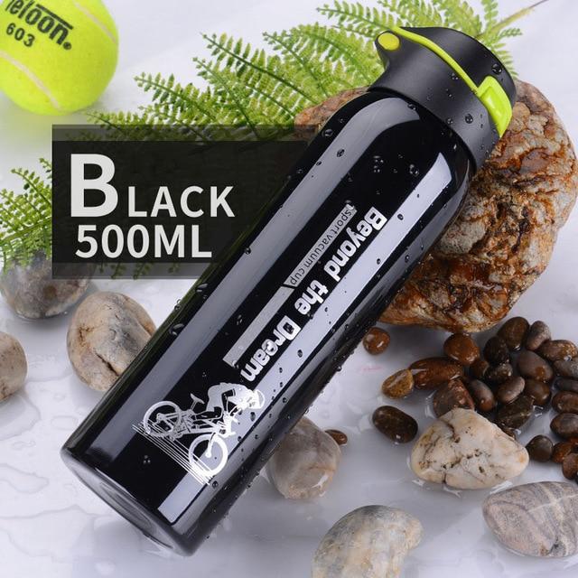 Ice-Cold Fresh Water Bottle Made Of Insulating Double Wall Stainless Steel (500 ml) Get Fit Toolbox black 