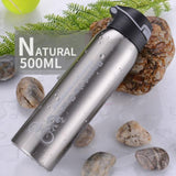 Ice-Cold Fresh Water Bottle Made Of Insulating Double Wall Stainless Steel (500 ml) Get Fit Toolbox silver 